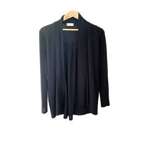 Altar’d State Black Waffle Knit Open Front Flowy Cardigan Size M
